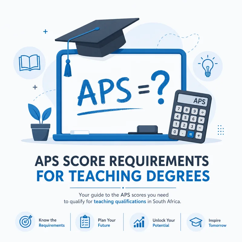 APS score for teaching degree illustration with chalkboard, graduation cap and calculator